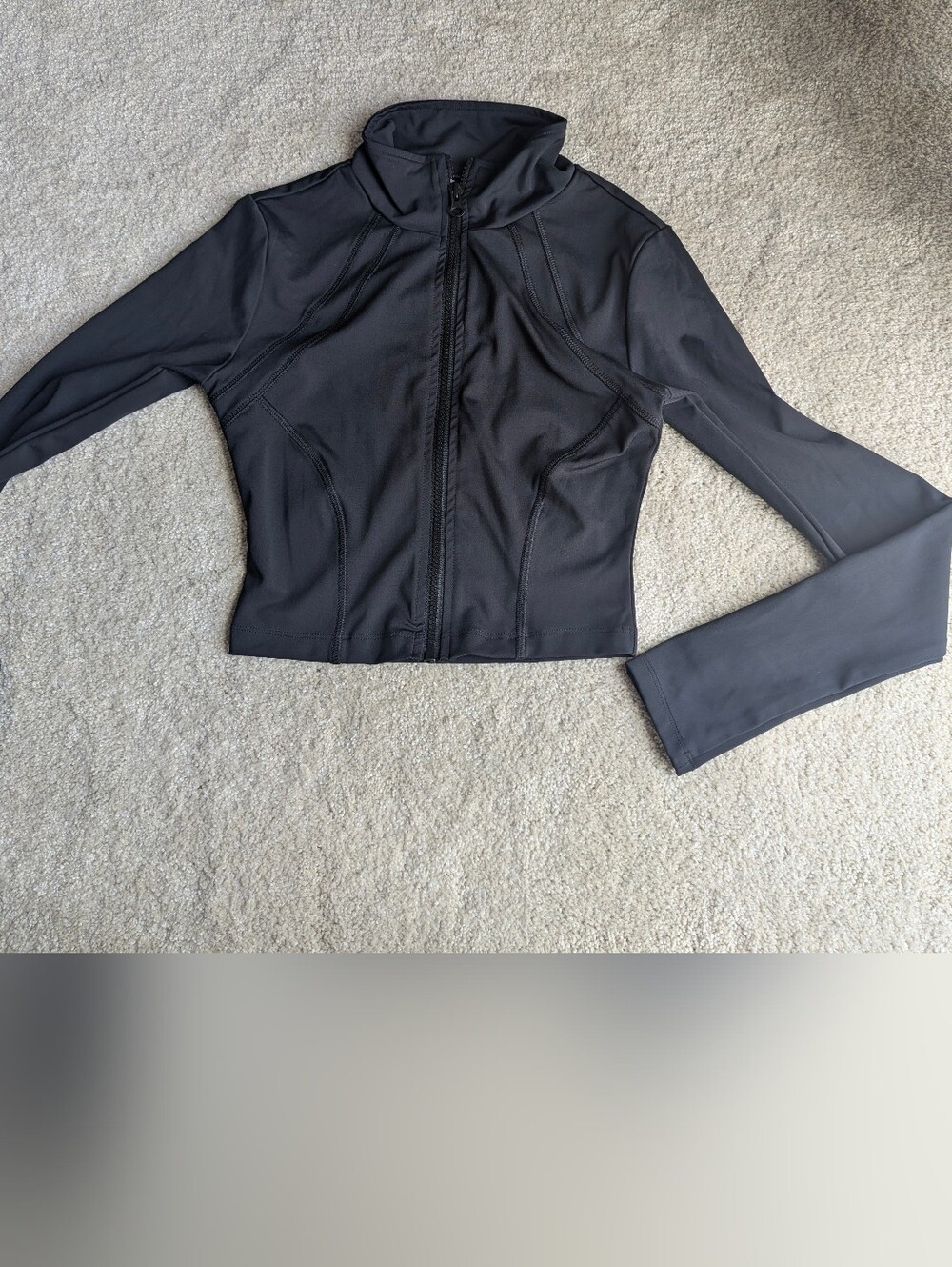 Forever 21 Black Zip-Up Crop JACKET- Workout, Athleisure Top